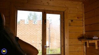 Two horny mature lesbians having fisting fun at the sauna