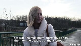 Euro Babe Rides Dick Outdoors